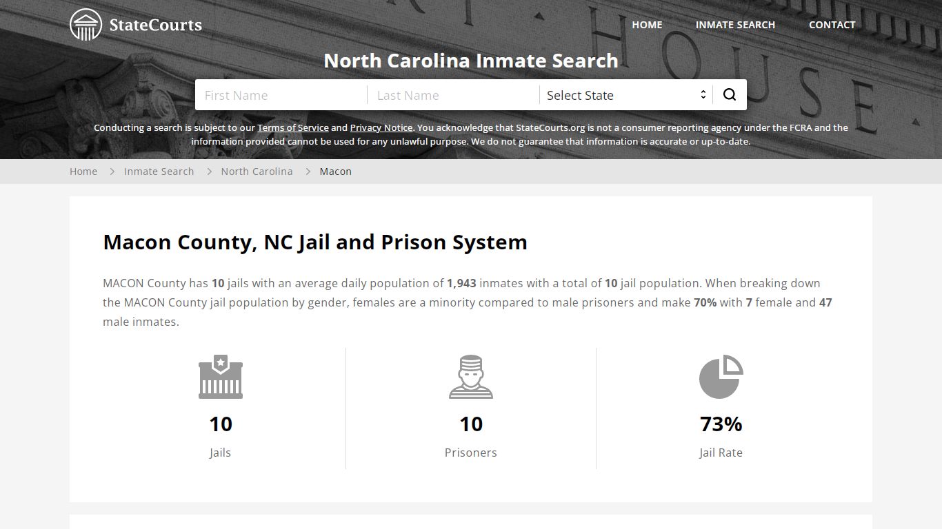 Macon County, NC Inmate Search - StateCourts
