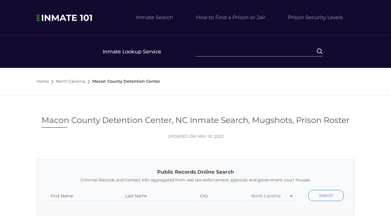 Macon County Detention Center, NC Inmate Search, Mugshots ...